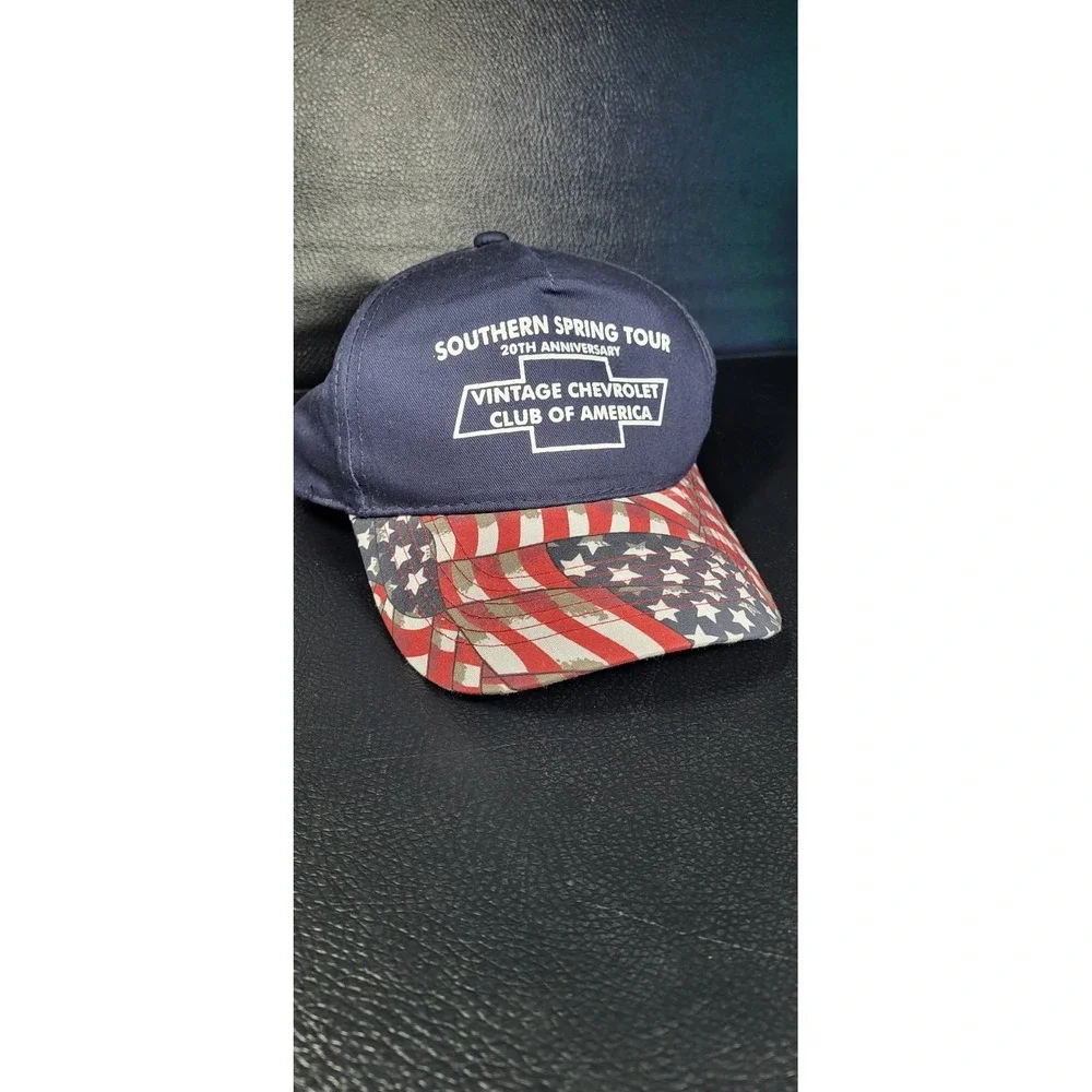 Vintage New* 90s Chevy Hat Cap Snapback Vintage CHEVROLET Club AMERICAN FLAG BIL